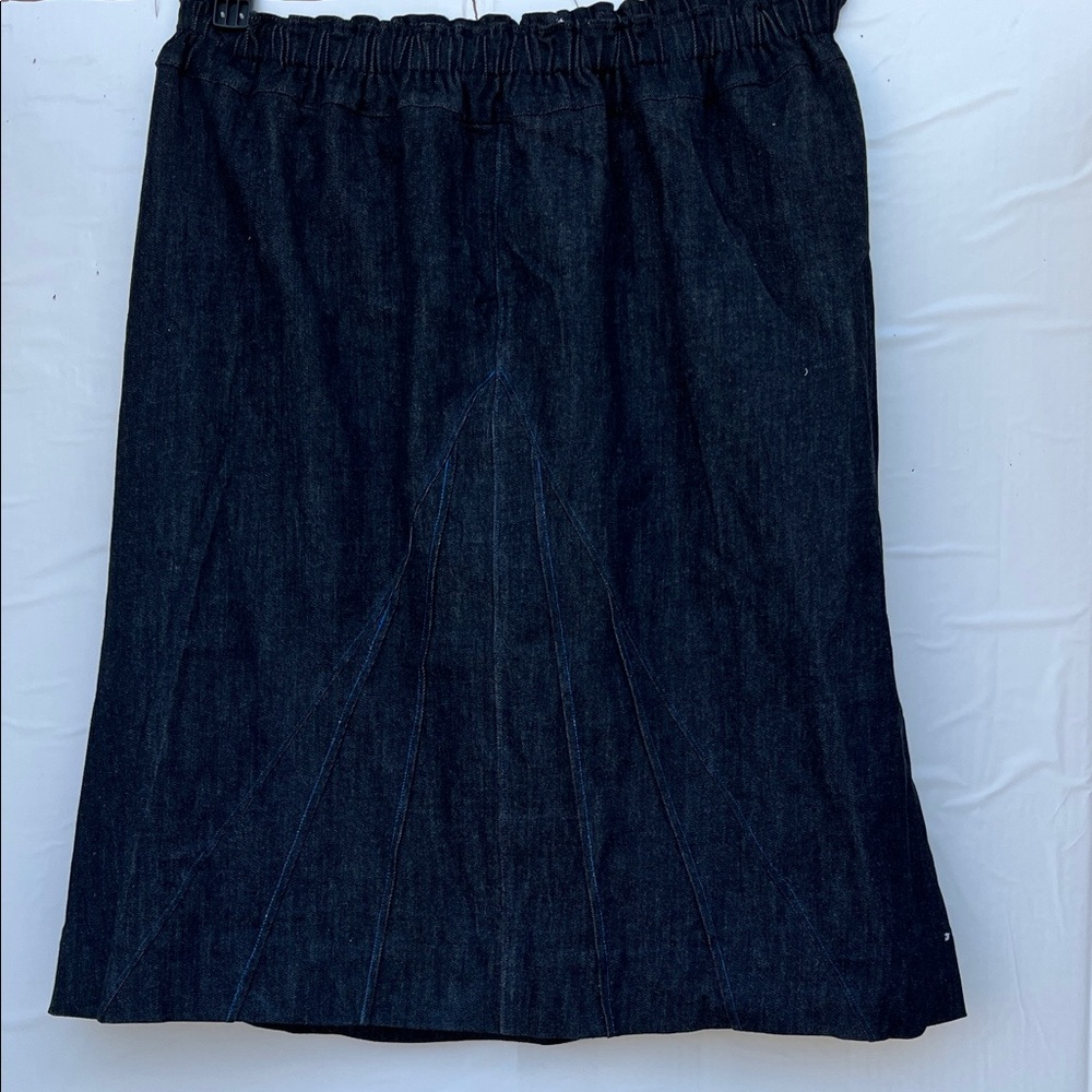 Handmade Classic Black Denim Skirt. Thick denim.